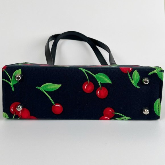 Vintage Novelty Cherry Fruit Print Pinup Shoulder Bag Purse Tote Feminine Pin-Up - Picture 5 of 7